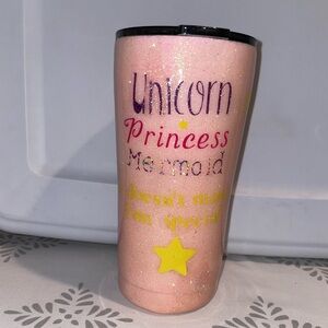 Glittery Unicorn Mermaid Tumbler